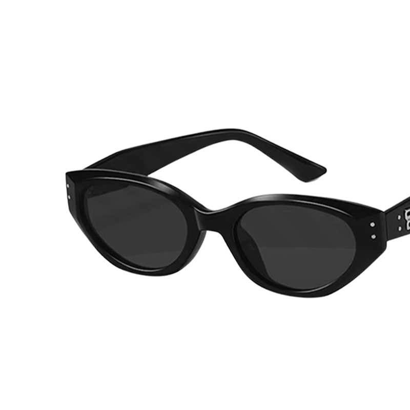 Black Cat-Eye Studded Sunglasses