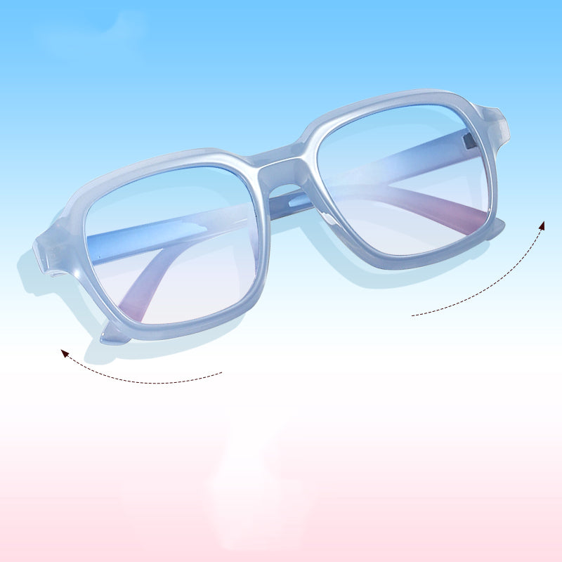 Gradient Blue Pink Square Sunglasses