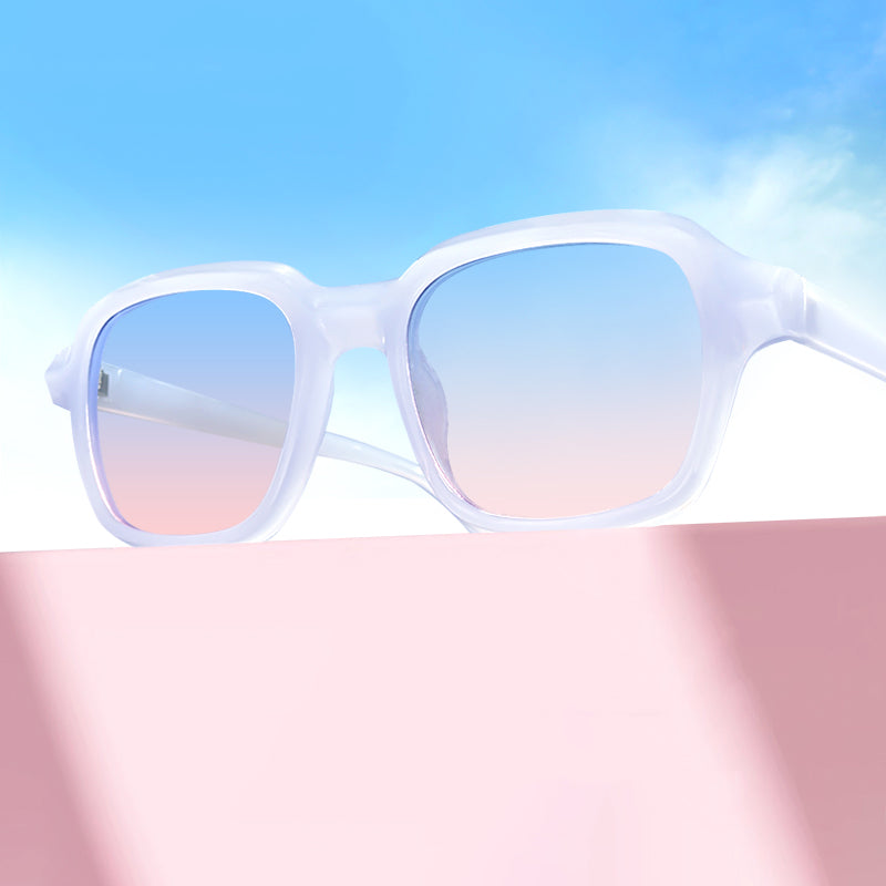 Gradient Blue Pink Square Sunglasses