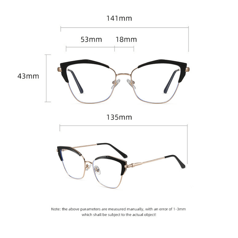 Metal Butterfly Square Eyeglasses