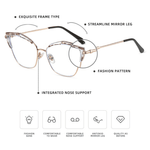 Metal Butterfly Square Eyeglasses