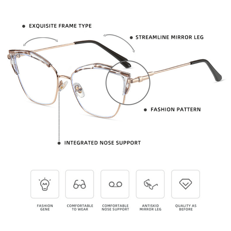 Metal Butterfly Square Eyeglasses