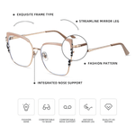 Metal Square Blue Light Blocking Eyeglasses