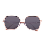 Rose Gold Square Gradient Gray Sunglasses