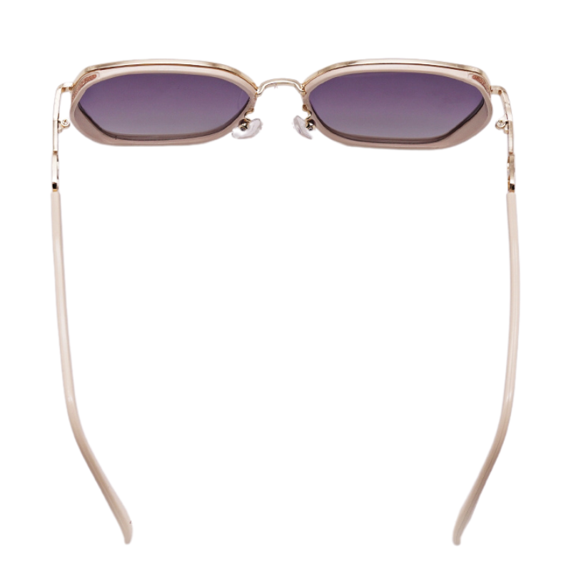 Rose Gold Square Gradient Gray Sunglasses