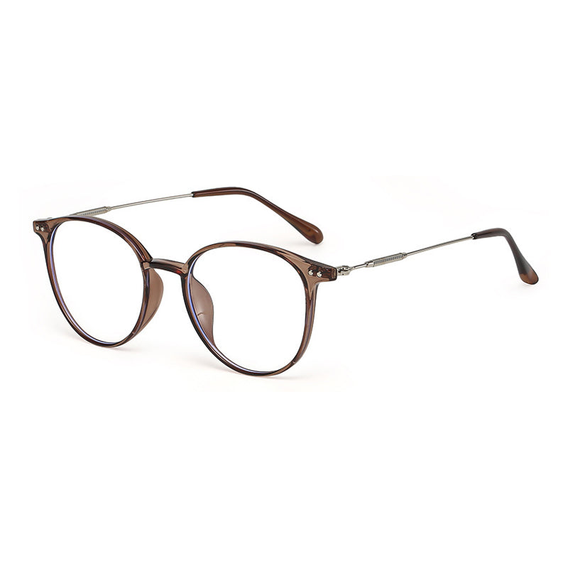 Round Tea Brown Blue Light Blocking Glasses