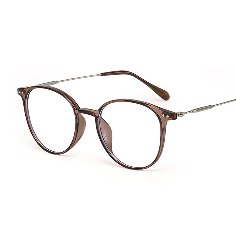 Round Tea Brown Blue Light Blocking Glasses