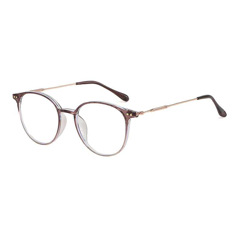 Round Tea Brown Blue Light Blocking Glasses