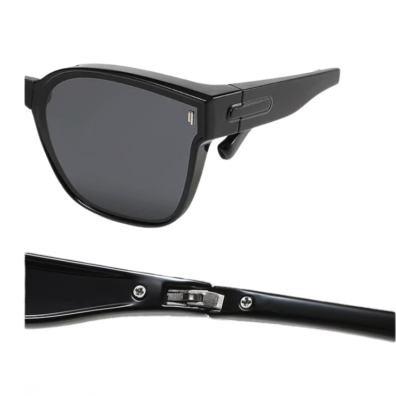 Square Foldable Clip-On Sunglasses